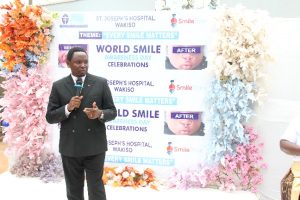 Dr. Richard Kabanda during the World Smile Day celebrations at St. Joseph’s Hospital Wakiso
